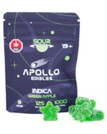 Apollo Edibles – Sour Green Apple Shooting Stars 1000mg THC Indica